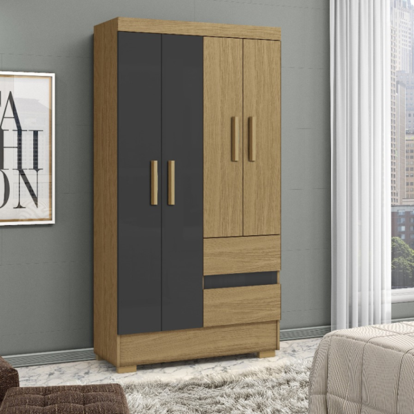 GUARDA ROUPA 04 PORTAS 02 GAVETAS