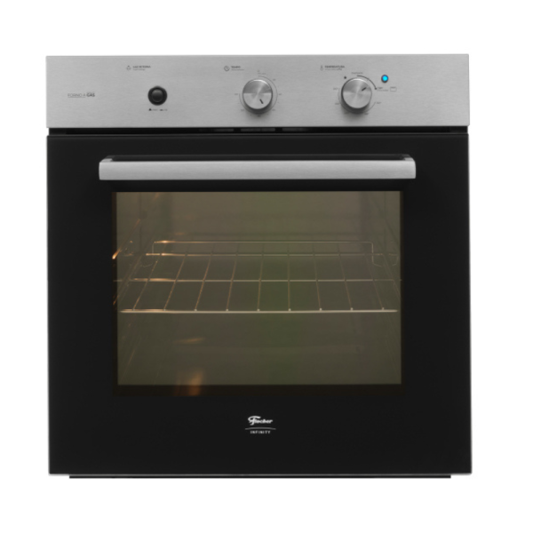FORNO A GÁS DE EMBUTIR FISCHER INFINITY 78L COM GRILL INOX 127V