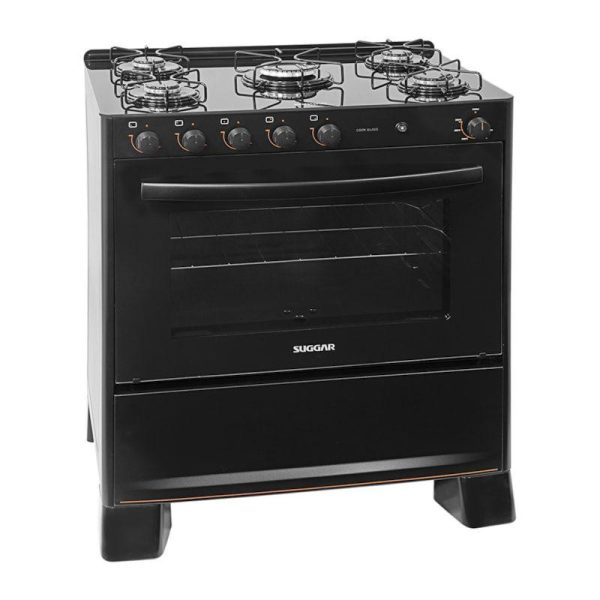 Fogão Suggar Cook Glass 5 Queimadores Preto FGVCG510PT Bivolt
