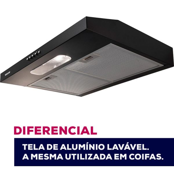 Depurador Slim Suggar DPS161PT 60cm 3 Velocidades Preto 110V