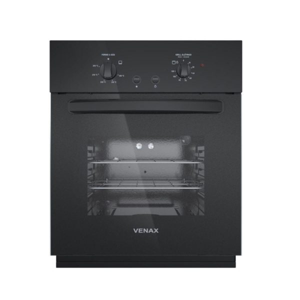 Forno de Embutir à Gás Venax 50L Totale Nero GIII Gás GLP Preto 127v