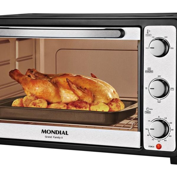 Forno Elétrico Mondial 52l Frn52b 1800w Grand Family Ii Preto/inox 127v