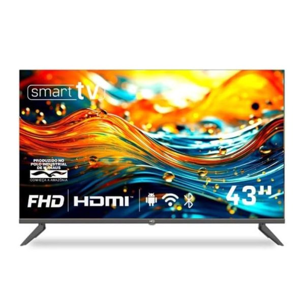 Televisão Smart TV HQ 43" Full HD, Android 12 Sem Bordas Bivolt