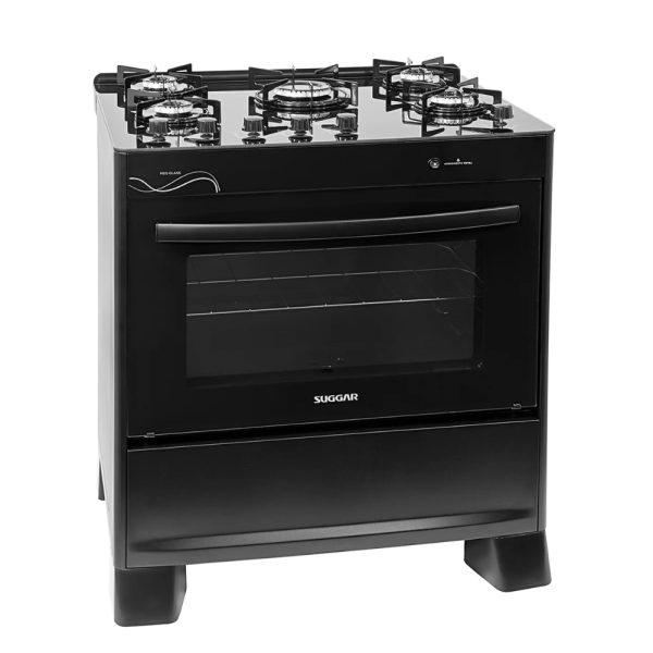 Fogão Suggar Neo Glass 5 Bocas, Mesa de Vidro, Forno 90L Bivolt
