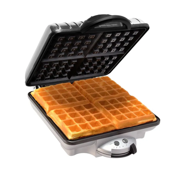 MAQUINA DE WAFFLE ANTIADERENTE PRATA 127V 1200W 4 WAFFLES