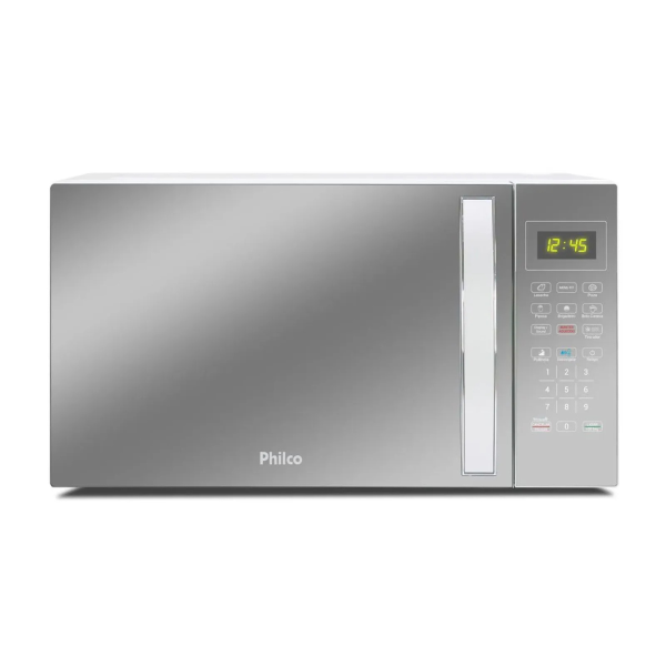 MICRO ONDAS PHILCO PMO30E 28L BRANCO COM PORTA ESPELHADA 1100W